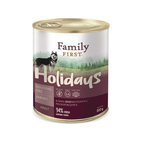 Family First FamilyFirst Dziczyzna+gęś+jabłko adult 800g
