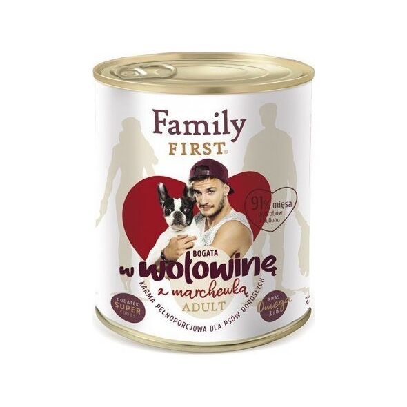 Family First FamilyFirst Bogata w wołowinę+marchewka adult 800g
