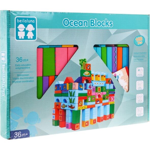 Ramiz Zestaw Klocków z Drewna 100pcs