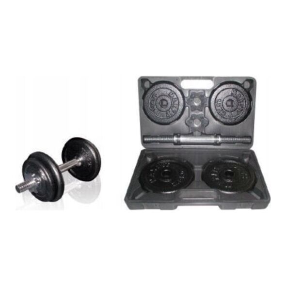 SKO Cast iron weight dumbbells set with case TOORX 0.75-15 kg