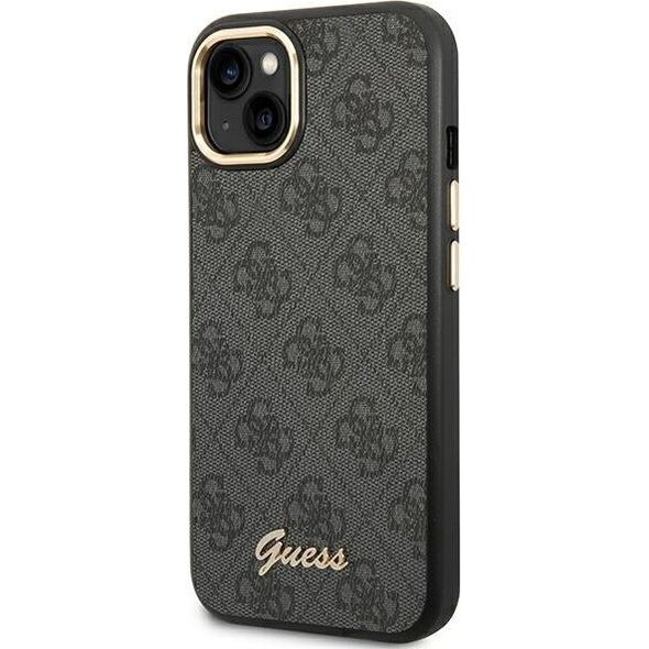 Guess Etui Guess do iPhone 14 Plus 6,7" czarny/black hard case 4G Vintage Gold Logo
