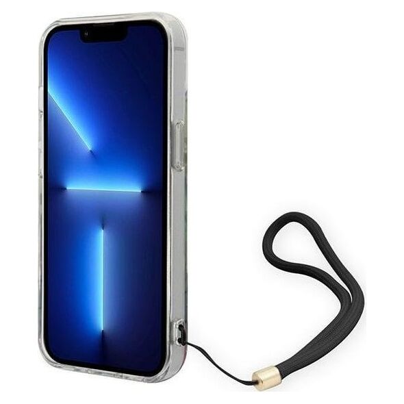 Guess Etui Guess do iPhone 14 6,1" niebieski/blue hardcase Flower Strap