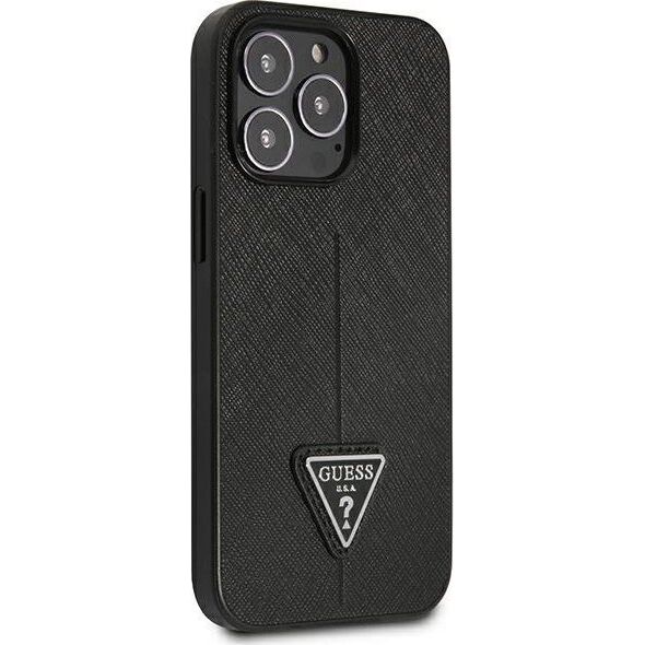 Guess Etui Guess do iPhone 14 Pro 6,1" czarny/black hardcase SaffianoTriangle Logo