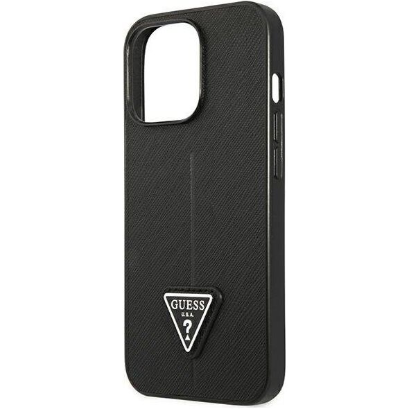 Guess Etui Guess do iPhone 14 Pro 6,1" czarny/black hardcase SaffianoTriangle Logo