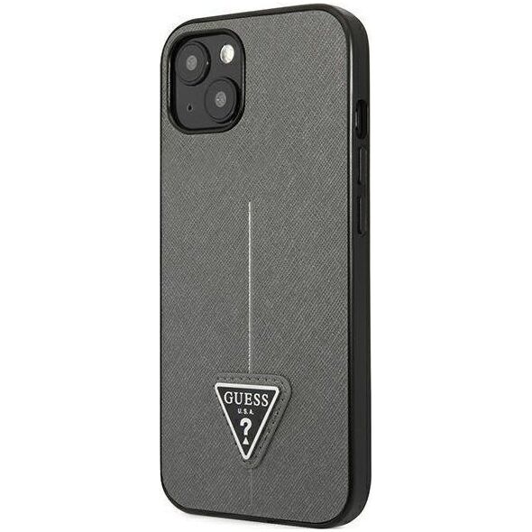 Guess Etui Guess do iPhone 14 Plus 6,7" srebrny/silver hardcase SaffianoTriangle Logo