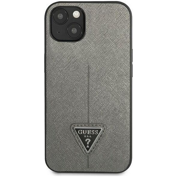 Guess Etui Guess do iPhone 14 Plus 6,7" srebrny/silver hardcase SaffianoTriangle Logo