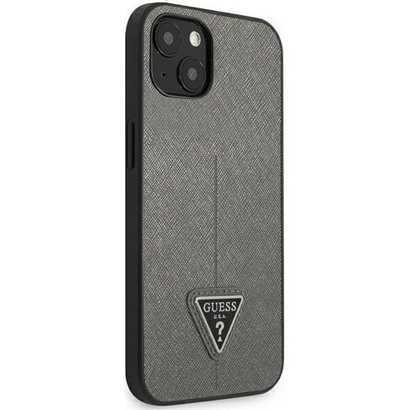 Guess Etui Guess do iPhone 14 Plus 6,7" srebrny/silver hardcase SaffianoTriangle Logo