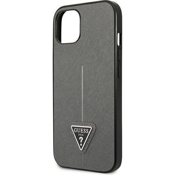Guess Etui Guess do iPhone 14 Plus 6,7" srebrny/silver hardcase SaffianoTriangle Logo