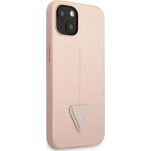 Guess Etui Guess do iPhone 14 Plus 6,7" różowy/pink hardcase SaffianoTriangle Logo