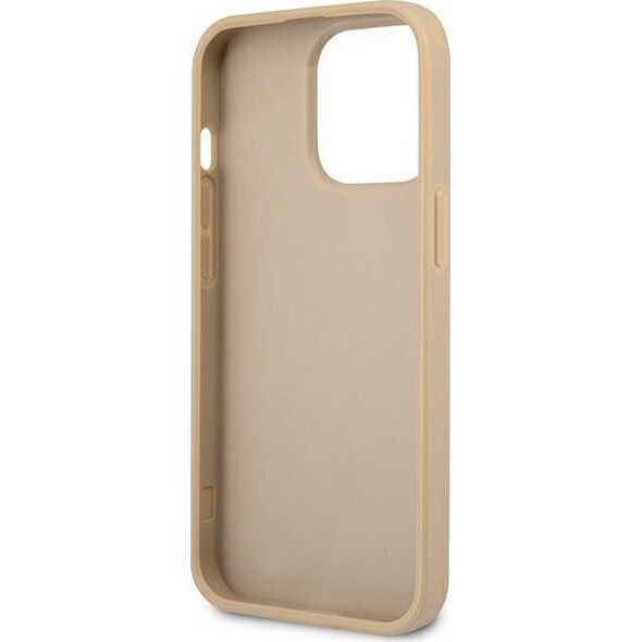 Guess Etui Guess do iPhone 14 Pro 6,1" beżowy/beige hardcase SaffianoTriangle Logo