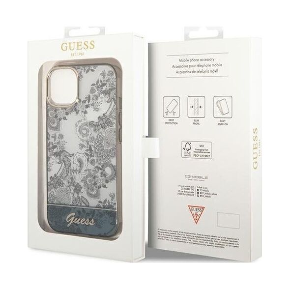 Guess Etui Guess do iPhone 14 Plus 6,7" szary/grey hardcase Porcelain Collection