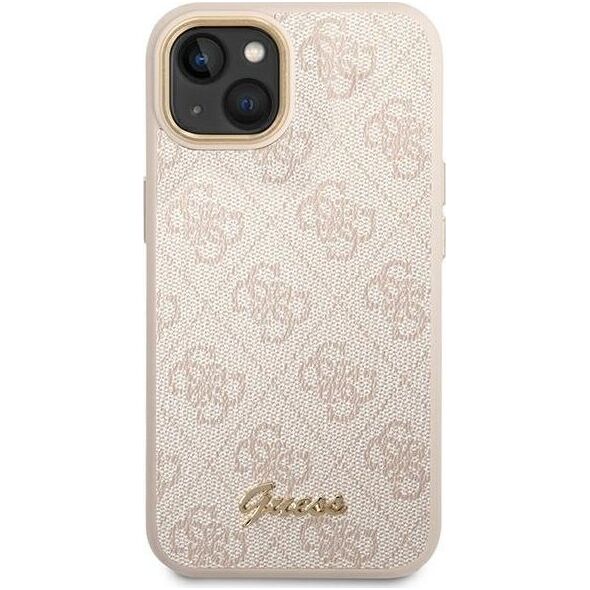 Guess Etui Guess do iPhone 14 Plus 6,7" różowy/pink hard case 4G Vintage Gold Logo