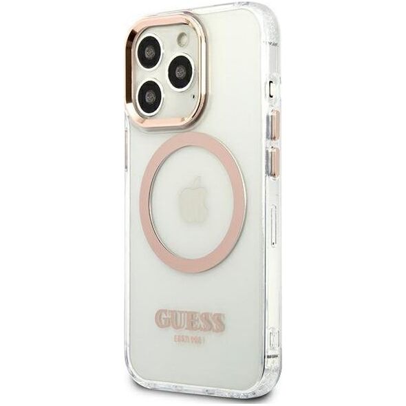Guess Etui Guess do iPhone 13 Pro Max 6,7" złoty/gold hard case Metal Outline Magsafe