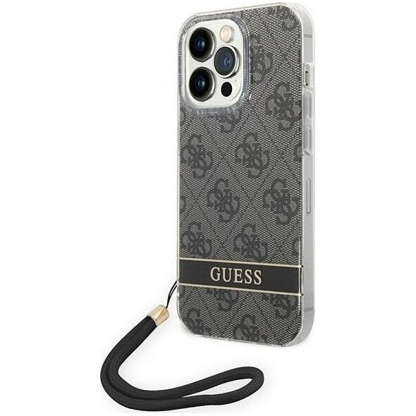 Guess Etui Guess do iPhone 14 Pro Max 6,7" czarny/black hardcase 4G Print Strap