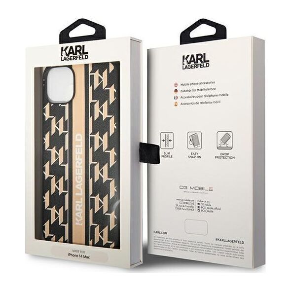 Karl Lagerfeld Etui Karl Lagerfeld do iPhone 14 Plus 6,7" hardcase brązowy/brown Monogram Stripe