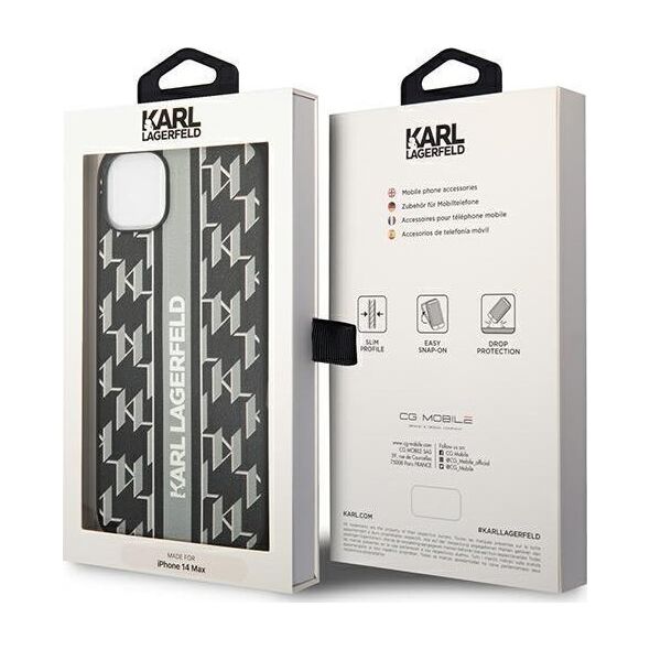Karl Lagerfeld Etui Karl Lagerfeld do iPhone 14 Plus 6,7" hardcase szary/grey Monogram Stripe