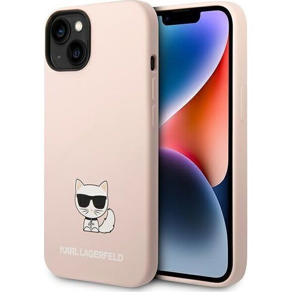 Karl Lagerfeld Etui Karl Lagerfeld do iPhone 14 Plus 6,7" hardcase jasnoróżowy/light pink Silicone Choupette Body