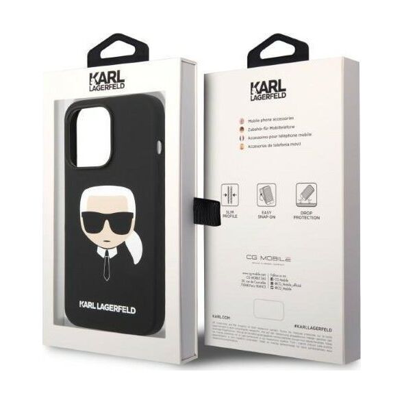 Karl Lagerfeld Etui Karl Lagerfeld do iPhone 14 Pro 6,1" hardcase czarny/black Silicone Karl`s Head Magsafe