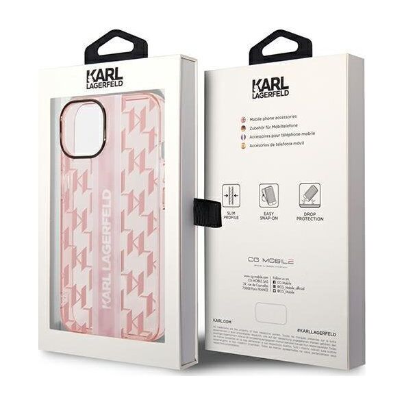 Karl Lagerfeld Etui Karl Lagerfeld do iPhone 14 Plus 6,7" hardcase różowy/pink Mono Vertical Stripe