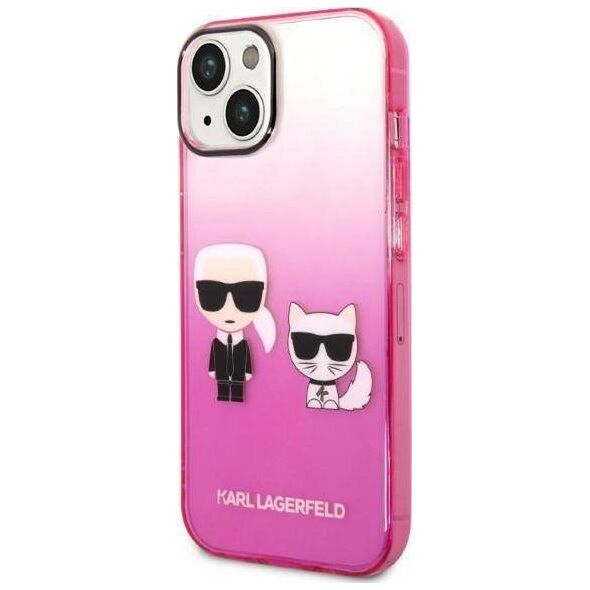 Karl Lagerfeld Etui Karl Lagerfeld do iPhone 14 Plus 6,7" hardcase różowy/pink Gradient Ikonik Karl & Choupette
