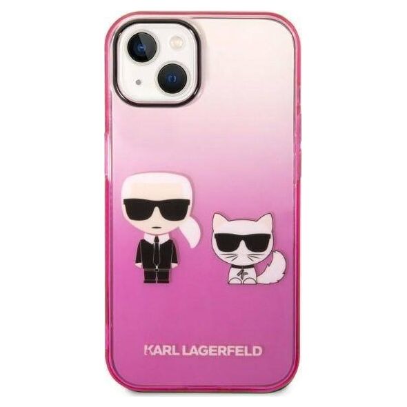 Karl Lagerfeld Etui Karl Lagerfeld do iPhone 14 Plus 6,7" hardcase różowy/pink Gradient Ikonik Karl & Choupette
