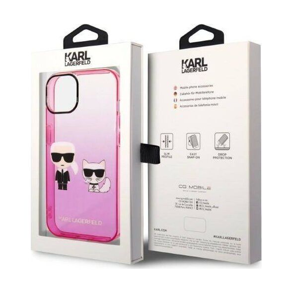 Karl Lagerfeld Etui Karl Lagerfeld do iPhone 14 Plus 6,7" hardcase różowy/pink Gradient Ikonik Karl & Choupette