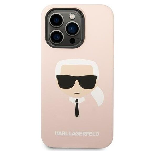 Karl Lagerfeld Etui Karl Lagerfeld do iPhone 14 Pro Max 6,7" hardcase jasnoróżowy/light pink Silicone Karl`s Head Magsafe