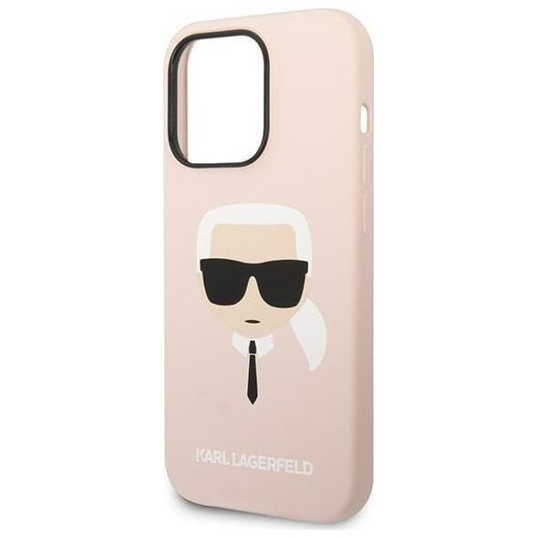 Karl Lagerfeld Etui Karl Lagerfeld do iPhone 14 Pro Max 6,7" hardcase jasnoróżowy/light pink Silicone Karl`s Head Magsafe