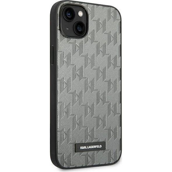 Karl Lagerfeld Etui Karl Lagerfeld do iPhone 14 Plus 6,7" hardcase szary/grey Saffiano Mono Metal Logo
