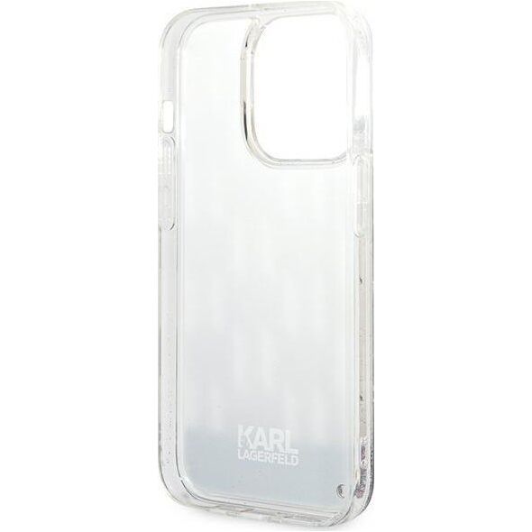 Karl Lagerfeld Etui Karl Lagerfeld do iPhone 14 Pro 6,1" hardcase srebrny/silver Liquid Glitter Monogram