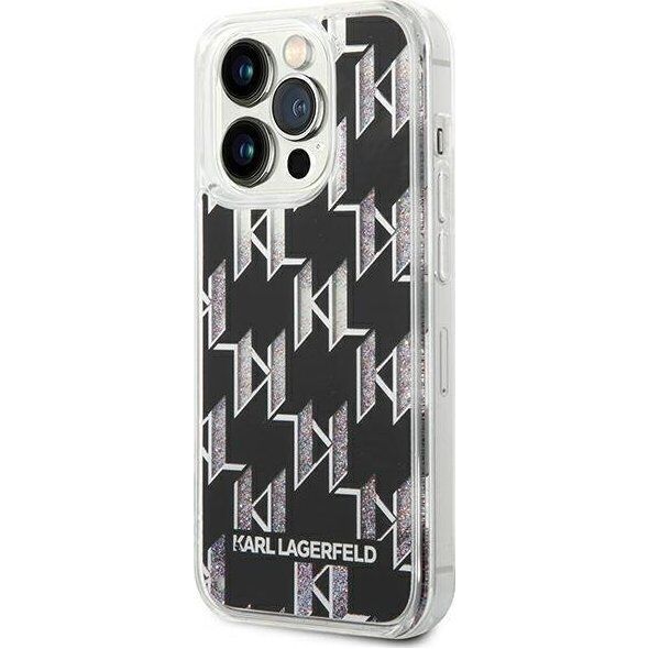 Karl Lagerfeld Etui Karl Lagerfeld do iPhone 14 Pro 6,1" hardcase czarny/black Liquid Glitter Monogram