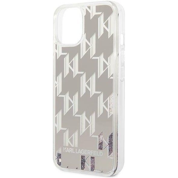 Karl Lagerfeld Etui Karl Lagerfeld do iPhone 14 6,1" hardcase srebrny/silver Liquid Glitter Monogram