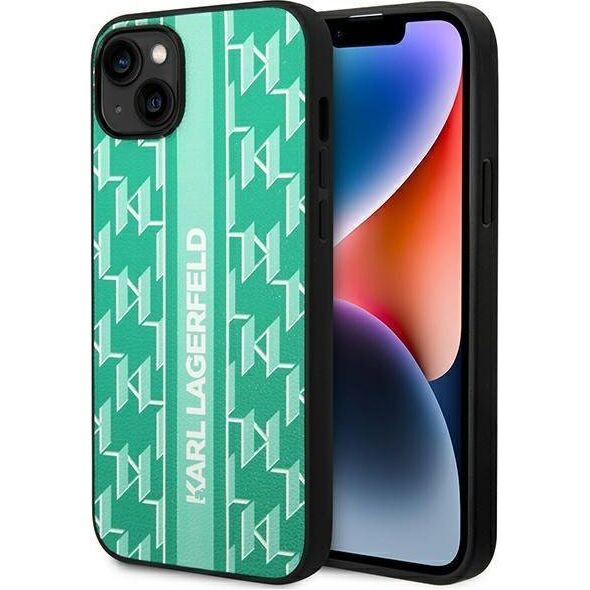 Karl Lagerfeld Etui Karl Lagerfeld do iPhone 14 Plus 6,7" hardcase zielony/green Monogram Stripe