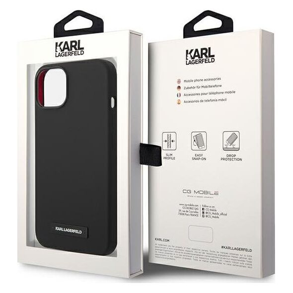 Karl Lagerfeld Etui Karl Lagerfeld do iPhone 14 Plus 6,7" hardcase czarny/black Silicone Plaque Magsafe