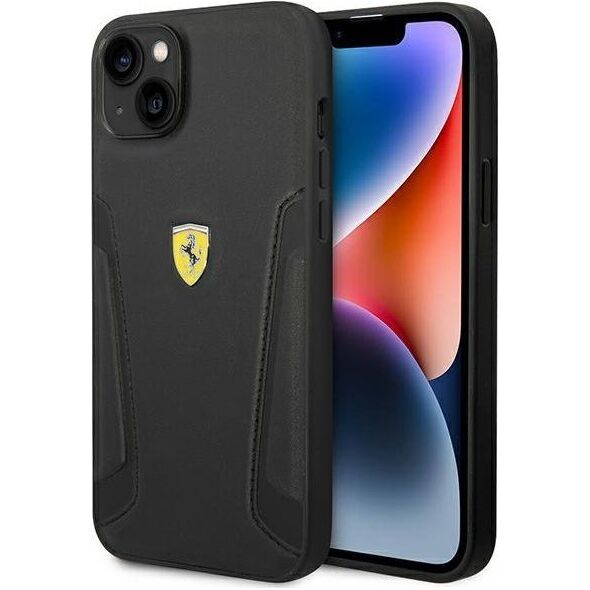 Ferrari Etui Ferrari do iPhone 14 Plus 6,7" czarny/black hardcase Leather Stamp Sides