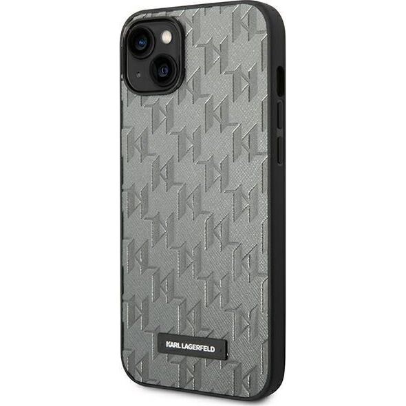 Karl Lagerfeld Etui Karl Lagerfeld do iPhone 14 6,1" hardcase szary/grey Saffiano Mono Metal Logo