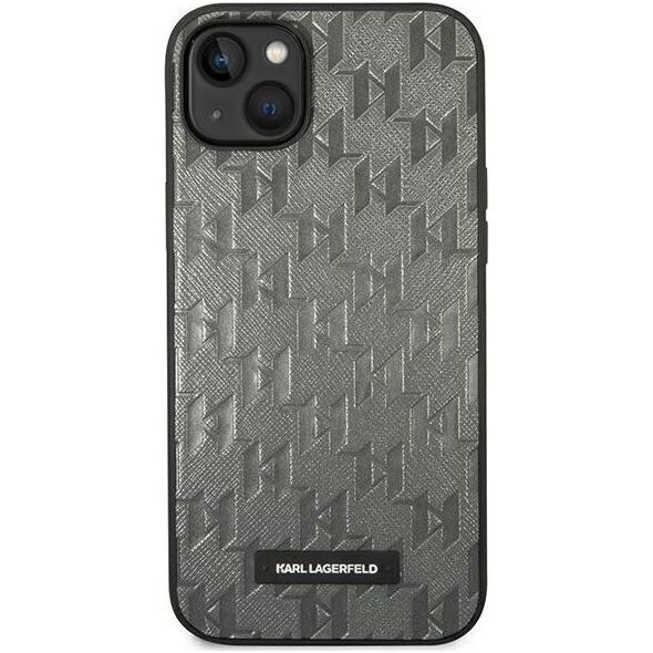 Karl Lagerfeld Etui Karl Lagerfeld do iPhone 14 6,1" hardcase szary/grey Saffiano Mono Metal Logo