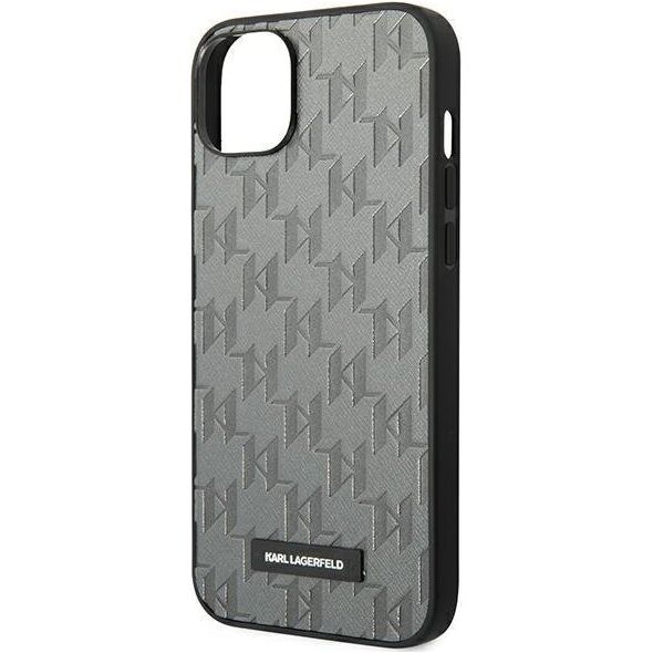 Karl Lagerfeld Etui Karl Lagerfeld do iPhone 14 6,1" hardcase szary/grey Saffiano Mono Metal Logo