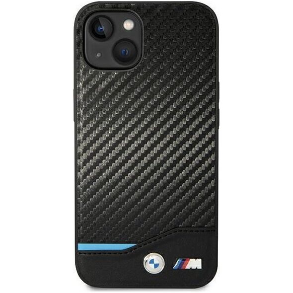 BMW Etui BMW do iPhone 14 6,1" czarny/black Leather Carbon