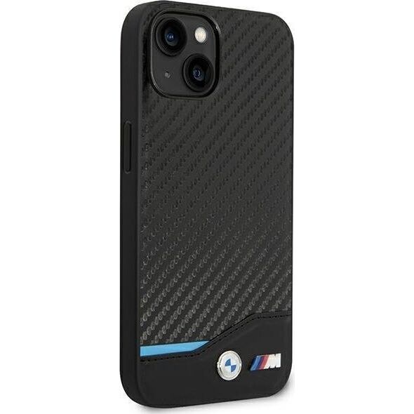 BMW Etui BMW do iPhone 14 6,1" czarny/black Leather Carbon