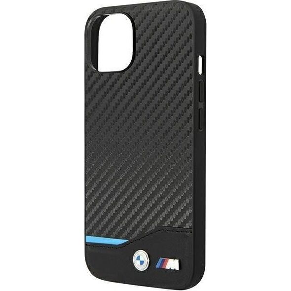 BMW Etui BMW do iPhone 14 6,1" czarny/black Leather Carbon