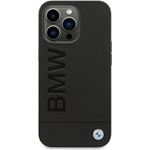 BMW Etui BMW do iPhone 14 Pro Max 6,7" czarny/black Leather Stamp