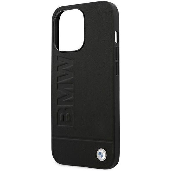 BMW Etui BMW do iPhone 14 Pro Max 6,7" czarny/black Leather Stamp