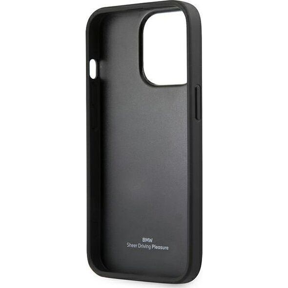 BMW Etui BMW do iPhone 14 Pro Max 6,7" czarny/black Leather Stamp