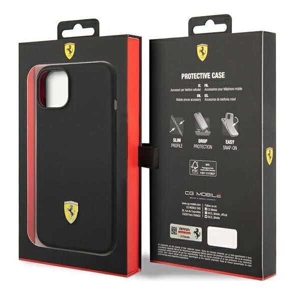 Ferrari Etui Ferrari do iPhone 14 6,1" czarny/black hardcase Silicone Metal Logo