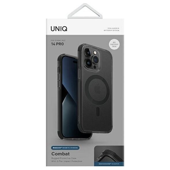 Uniq UNIQ etui Combat do iPhone 14 Pro 6,1" Magclick Charging czarny/concrete charcoal