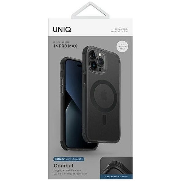 Uniq UNIQ etui Combat do iPhone 14 Pro Max 6,7" Magclick Charging czarny/concrete charcoal