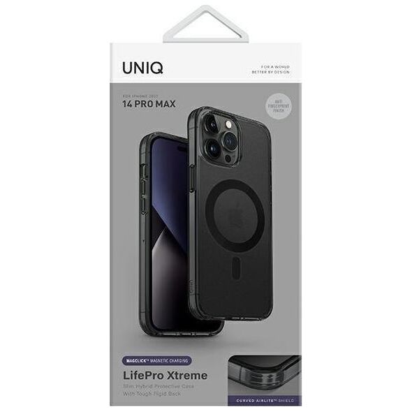 Uniq UNIQ etui LifePro Xtreme iPhone 14 Pro Max 6,7" Magclick Charging czarny/smoke frost