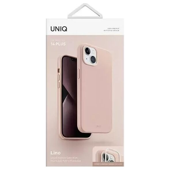 Uniq UNIQ etui Lino do iPhone 14 Plus 6,7" różowy/blush pink