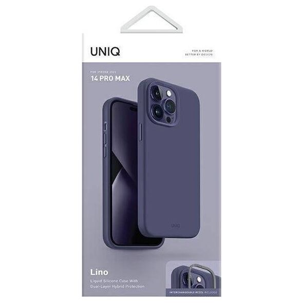Uniq UNIQ etui Lino do iPhone 14 Pro Max 6,7" purpurowy/purple fig